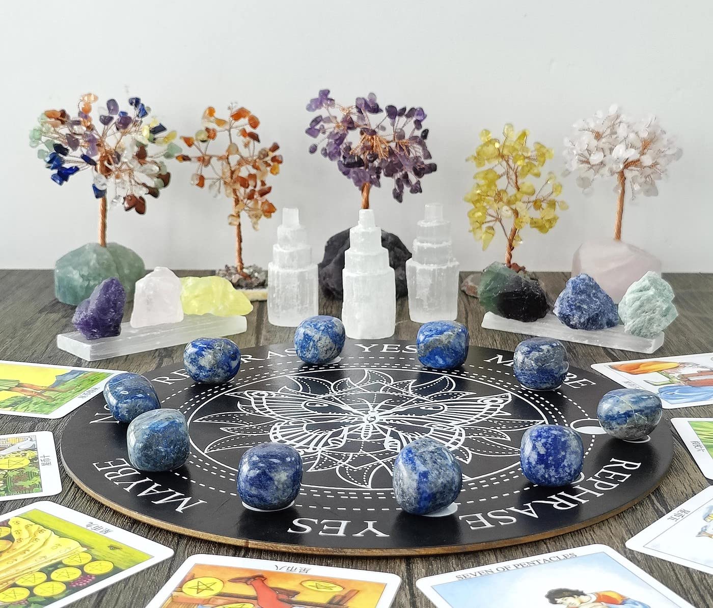 MAIBAOTA Lapis Lazuli Natural Crystals Bulk Polished Tumbled Stones Energy Balance Crystal Gemstones Vase Filler Decorative Stones Quartz Crystals