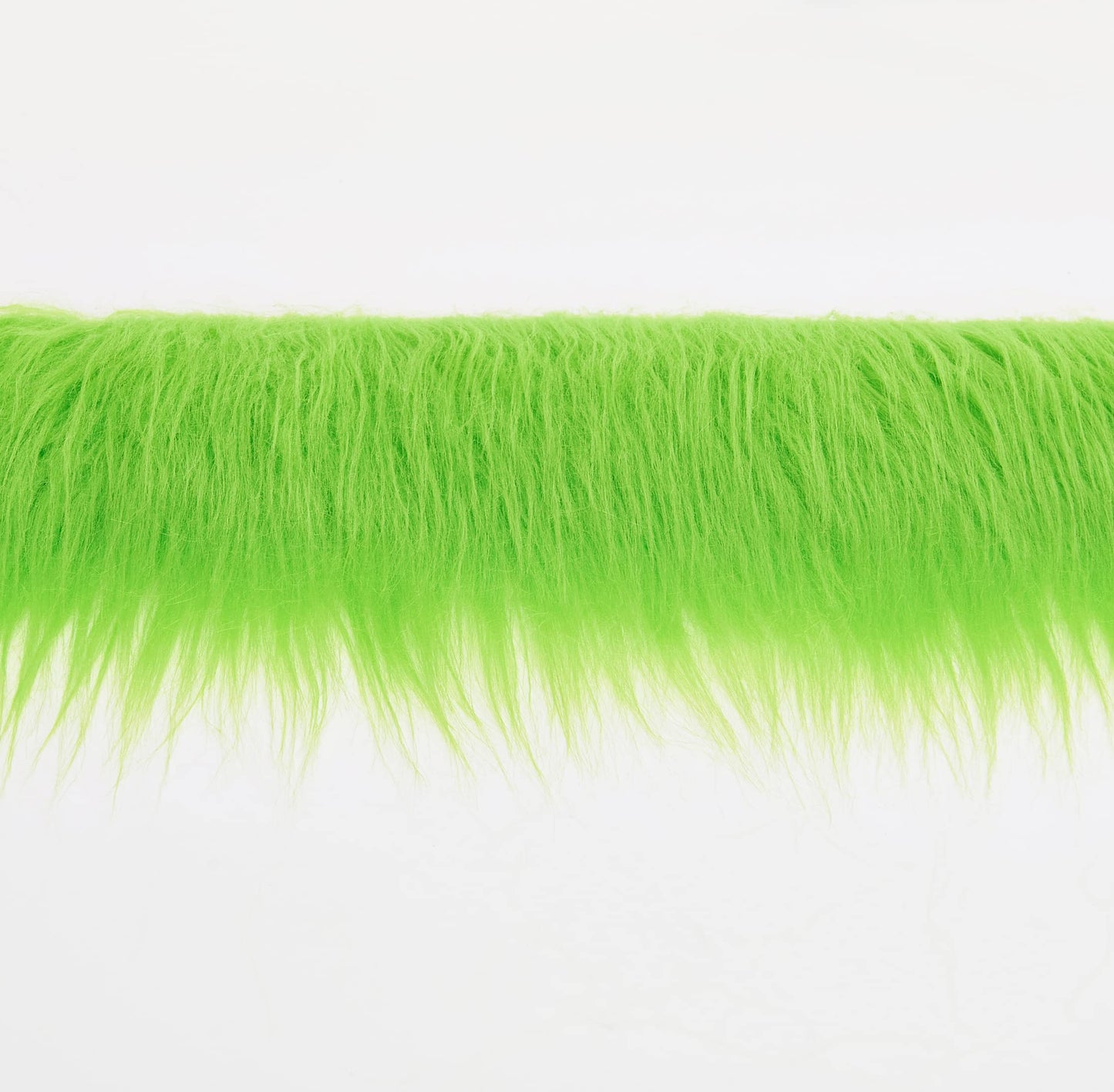 Shaggy Plush Faux Fur Fabric Precut Strips Fluffy Fuzzy Craft Furr for Gnomes Beard Hair Cosplay Costume Dwarf Decoration (Green, 4x60 inch)