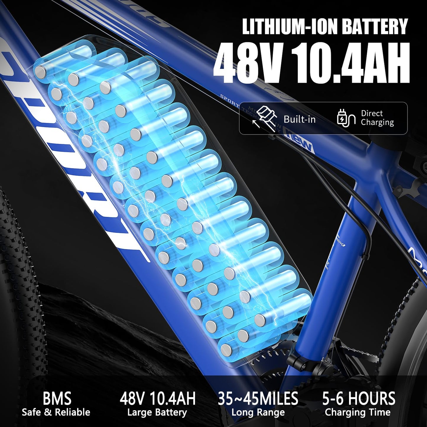 ASKGO Electric Bike for Adults, 1500W Peak Mountain Ebike with 28 MPH, 65 Miles Range, 7 Speeds, 48V 10.4Ah Removable Battery 26" Ebike for Commute