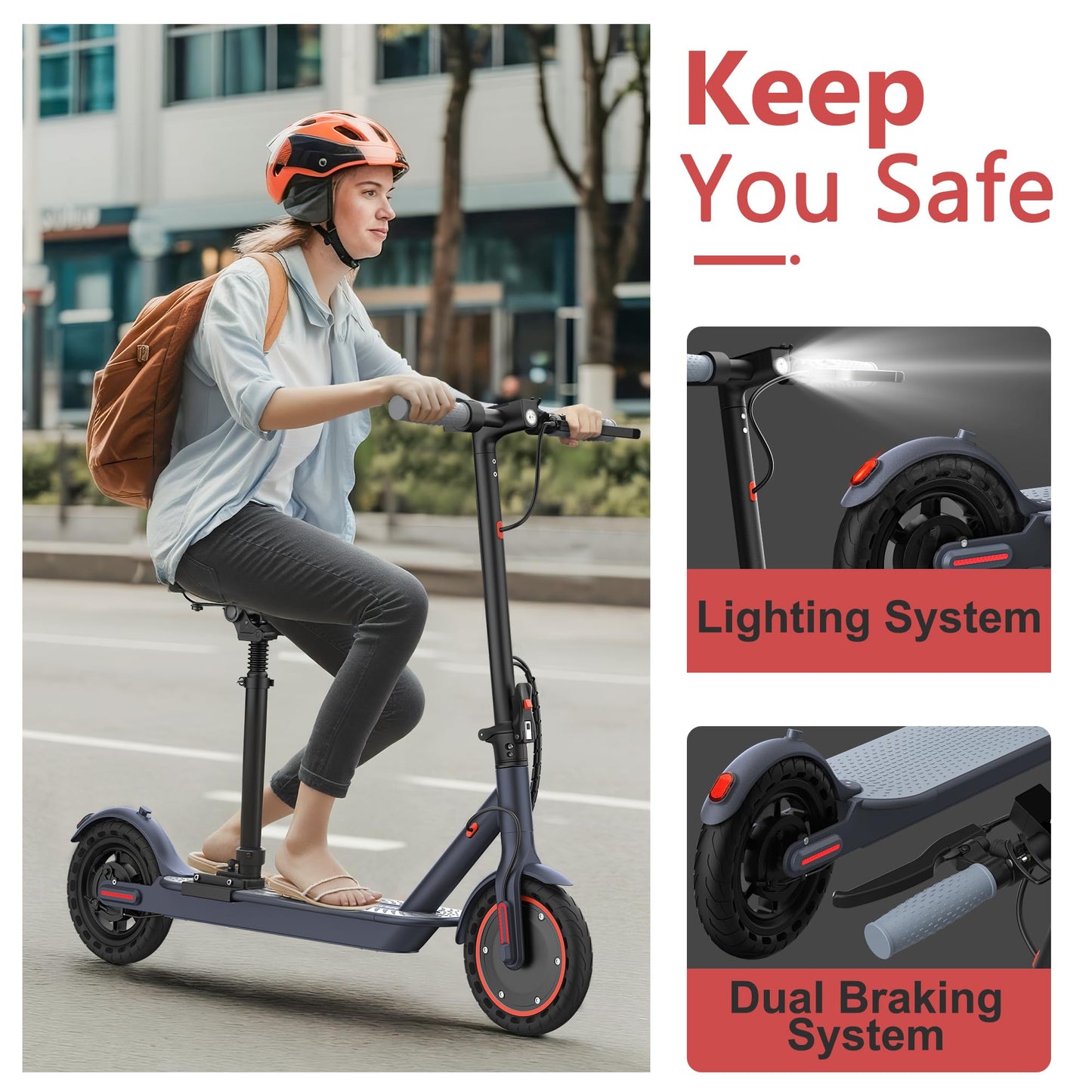 MAXSHOT Electric Scooter for Adults, 8.5/10/14" Tires, 19/22Mph, 350W/500W Motor, 21-28 Miles Range, Folding E-Scooter with Dual Suspension,APP Control