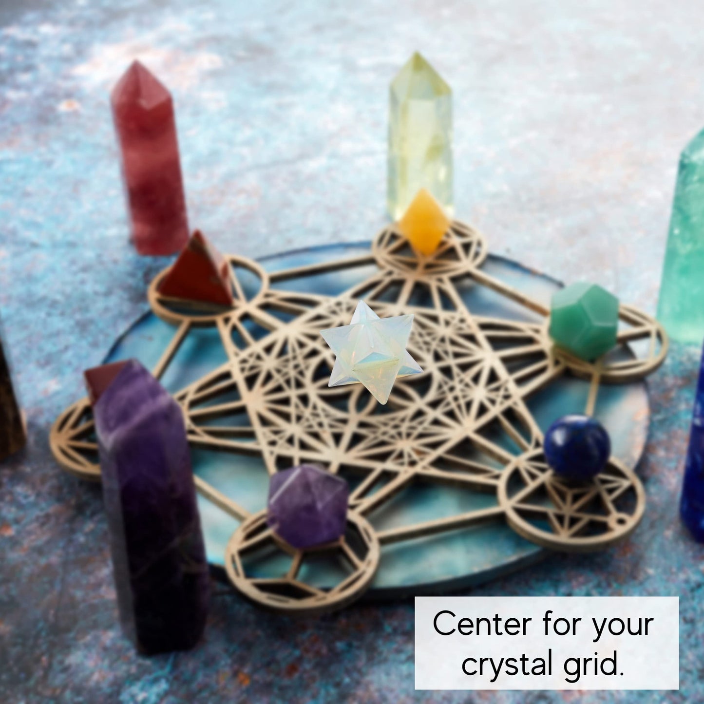 Amazing Gemstone Opalite Merkaba Crystal - 1 Inches Metaphysical Merkaba Star for Meditation - Energetic Tetrahedron Crystal and Healing Stones for Spiritual Growth and Healing (20-25mm)