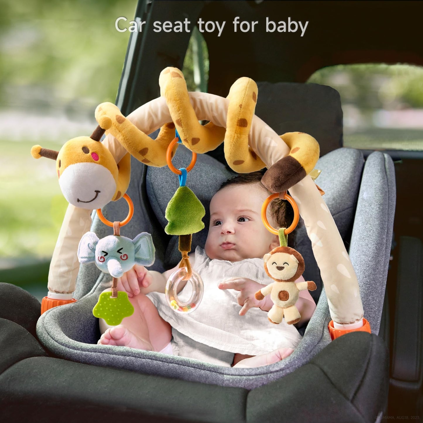 TUMAMA Baby Stroller Arch Toy,Portable Baby Mobile for Bassinet,Car Seat Crib Accessories Travel Activity Arch for Babies Infants 0-12 Months