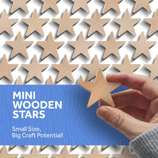 4 Inch Wooden Stars, Bag of 25 Unfinished Wooden Star Cutouts,(4 Inch Wood Star Shape) by Woodpeckers…