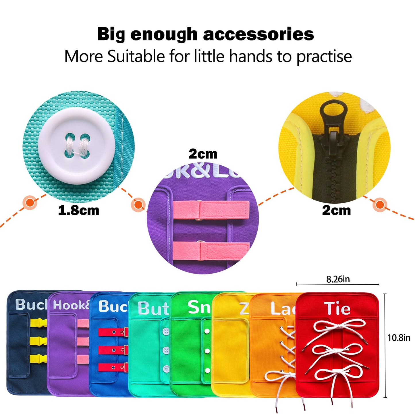 Creatoy Montessori Fine Motor Toys for Toddlers, Basic Life Skills Early Learning Sensory Toys for 2 3 4 5 Year Old Xmas Gifts, Learn to Dress Preschool Homeschool Kindergarten Must Haves