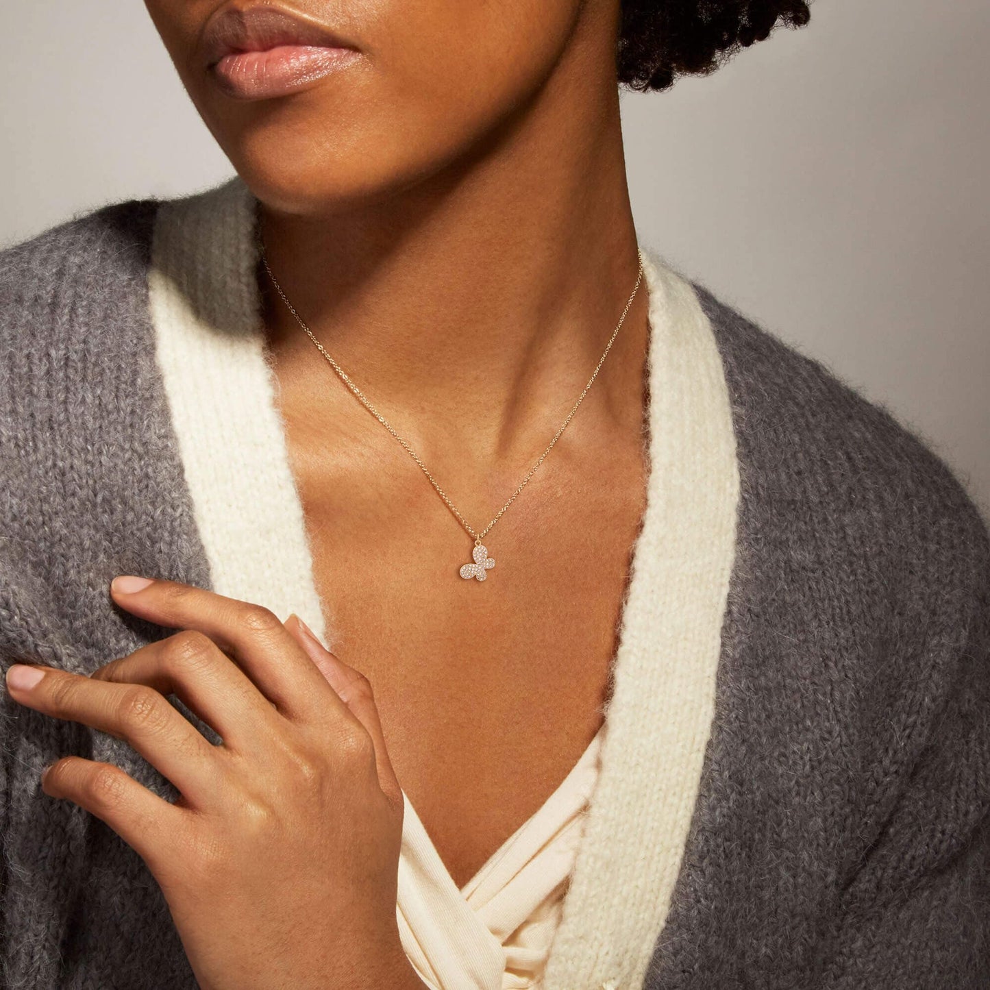 GUOKE Butterfly Necklaces for Women - Dainty Gold Necklace 14K Gold Plated Butterfly Necklace Gold Jewelry for Women