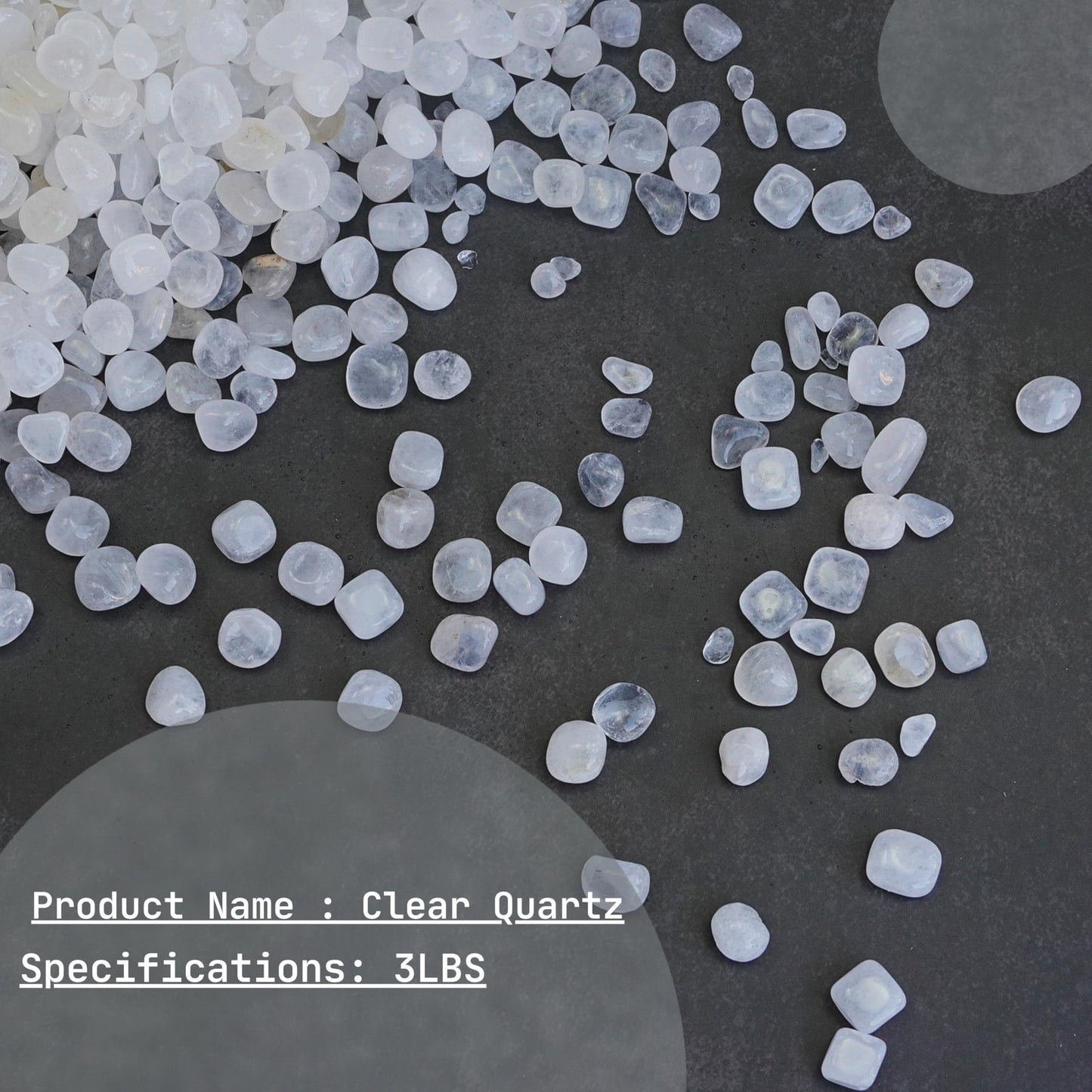 XMHOME 3 Pounds Clear Quartz Tumbled Stones Bulk - Polished Crystal Stones for Vase Filler, Healing, and Decoration Pebbles
