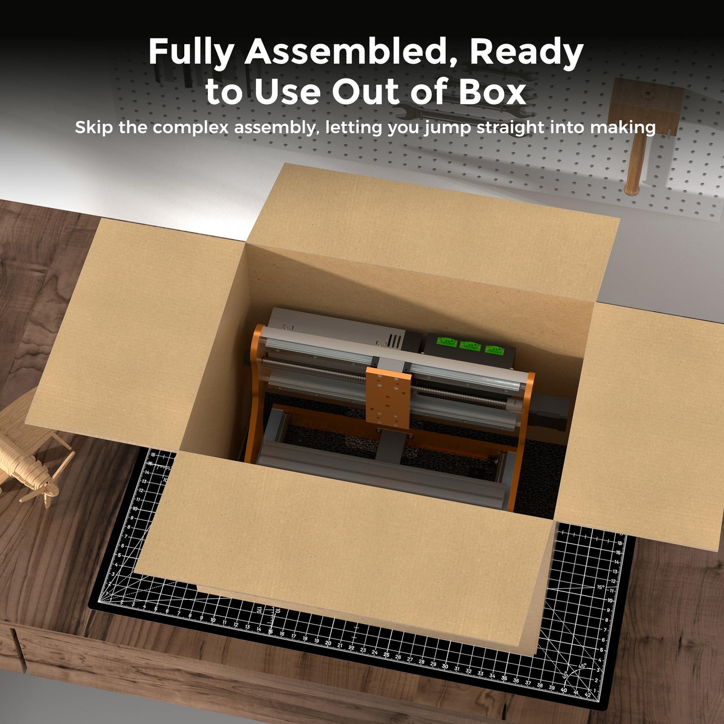 LUNYEE 3020 Nova CNC Router Machine, All-Metal XYZ Axis Linear Guides and Ball screw with 800W Trimmer Router, Suitable for Cutting Aluminum, Brass, Stainless steel, Wood, Acrylic, MDF, and Plastics