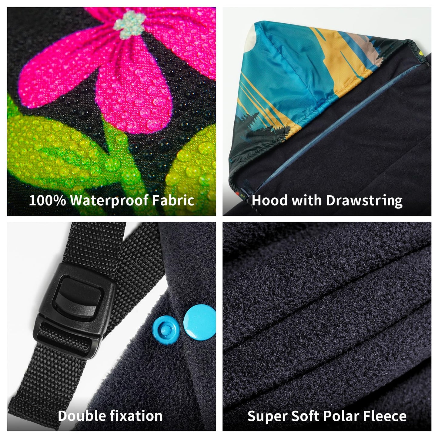 hotkoko Waterproof Stadium Blanket, Fleece Camping Blanket Wearable Soft Warm Camp Blanket for Outdoor Camping, Picnic, Stadium, Sports, Beach, Car
