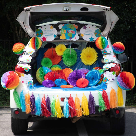 38 Pcs Be Kind Halloween Trunk or Treat Decorations Kit Religious Bible Verse Decorations Kit Christian Jesus Car Archway Garage Decoration for Haunted Home, Garage Door, Archway, House, Outdoor