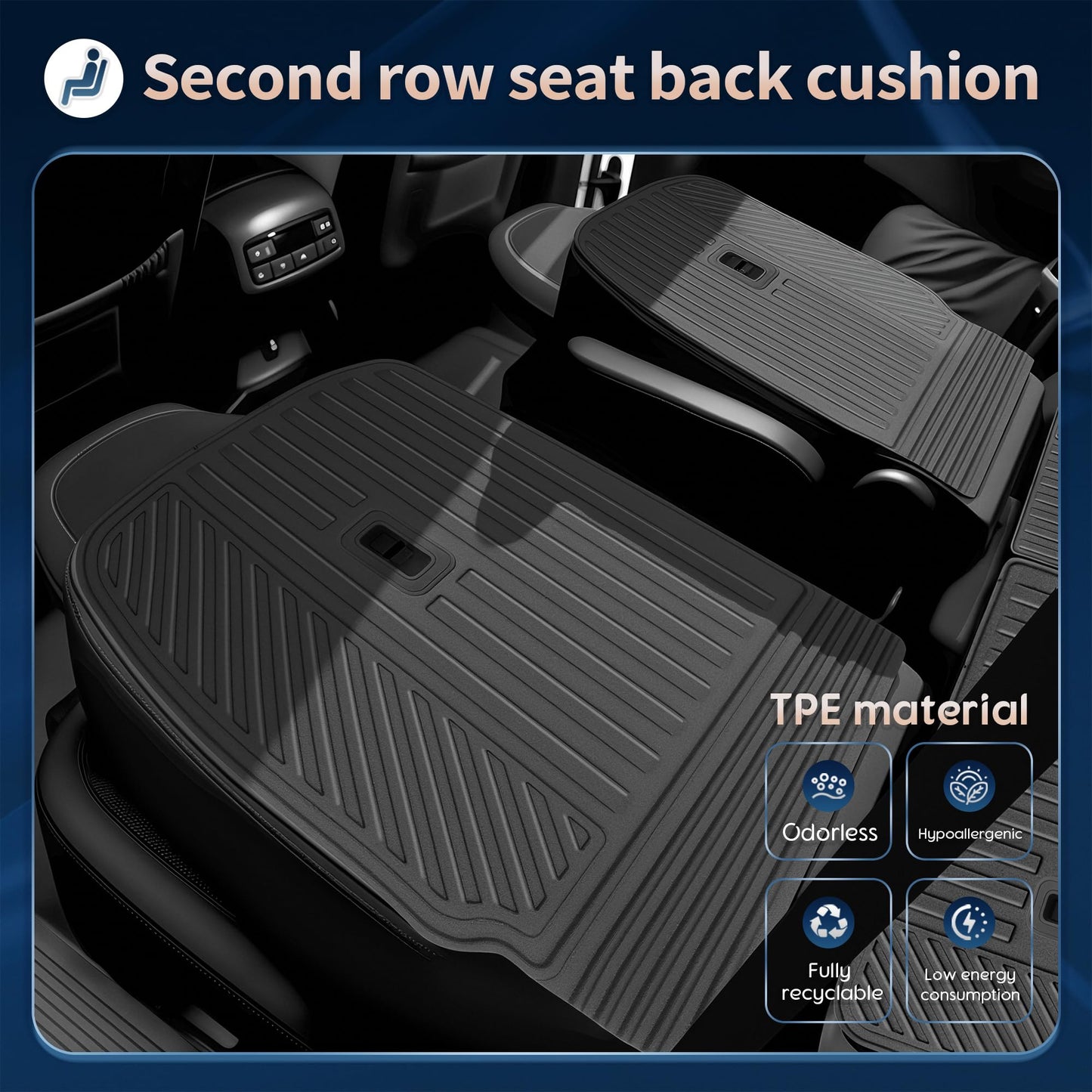 QINQINTU 2026 Palisade Floor Mats Only Hybrid 7-Seat All Weather TPE Cargo Mat with Backrest Mat for Hyundai Palisade Accessories 2026 SEL/SEL Premium/Limited/Calligraphy
