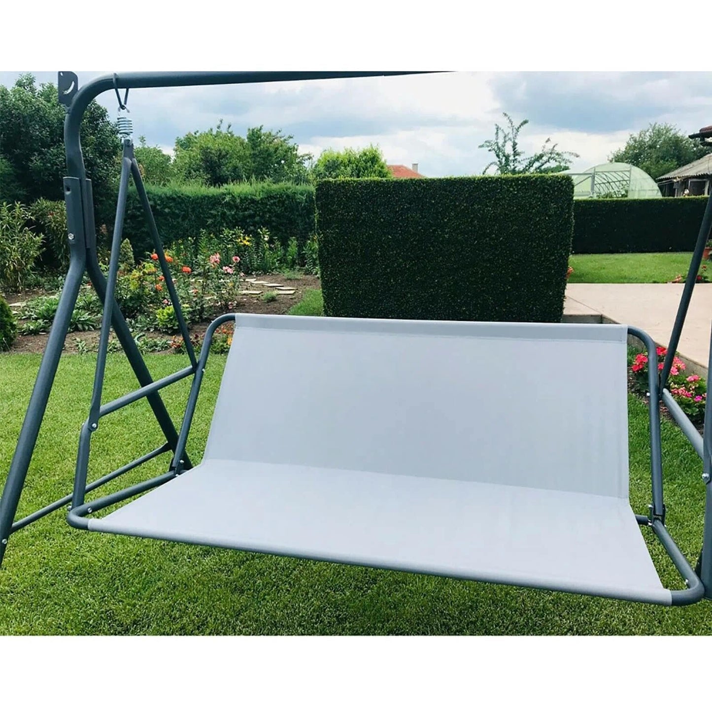 Swing Seat Cover Replacement,600D Thickened Oxford Waterproof Chair Bench Replacement Cover Outdoor Swing Cushion Covers for 2/3 Seater Patio Garden Yard Rocking Chair(Grey,54.3x19.7x19.7Inch)