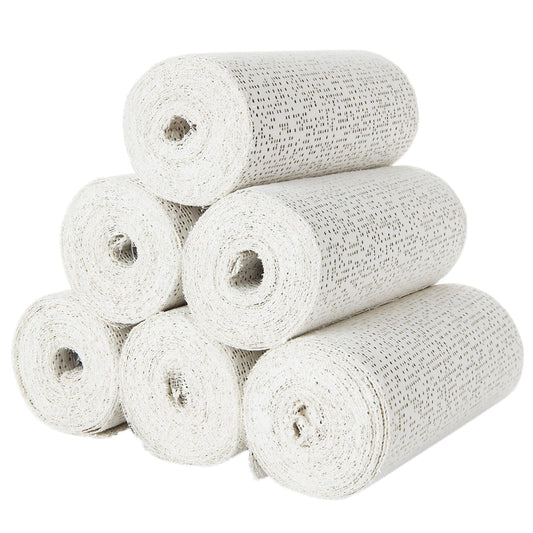 6 Pack Plaster Gauze Bandage for Hobby Craft, Each Roll 6” x 180” Plaster Cloth Rolls Bulk, Cloth Gauze Bandage for Masks, Scenery, Belly Cast (6 Inch x 15Ft/ 5yd)