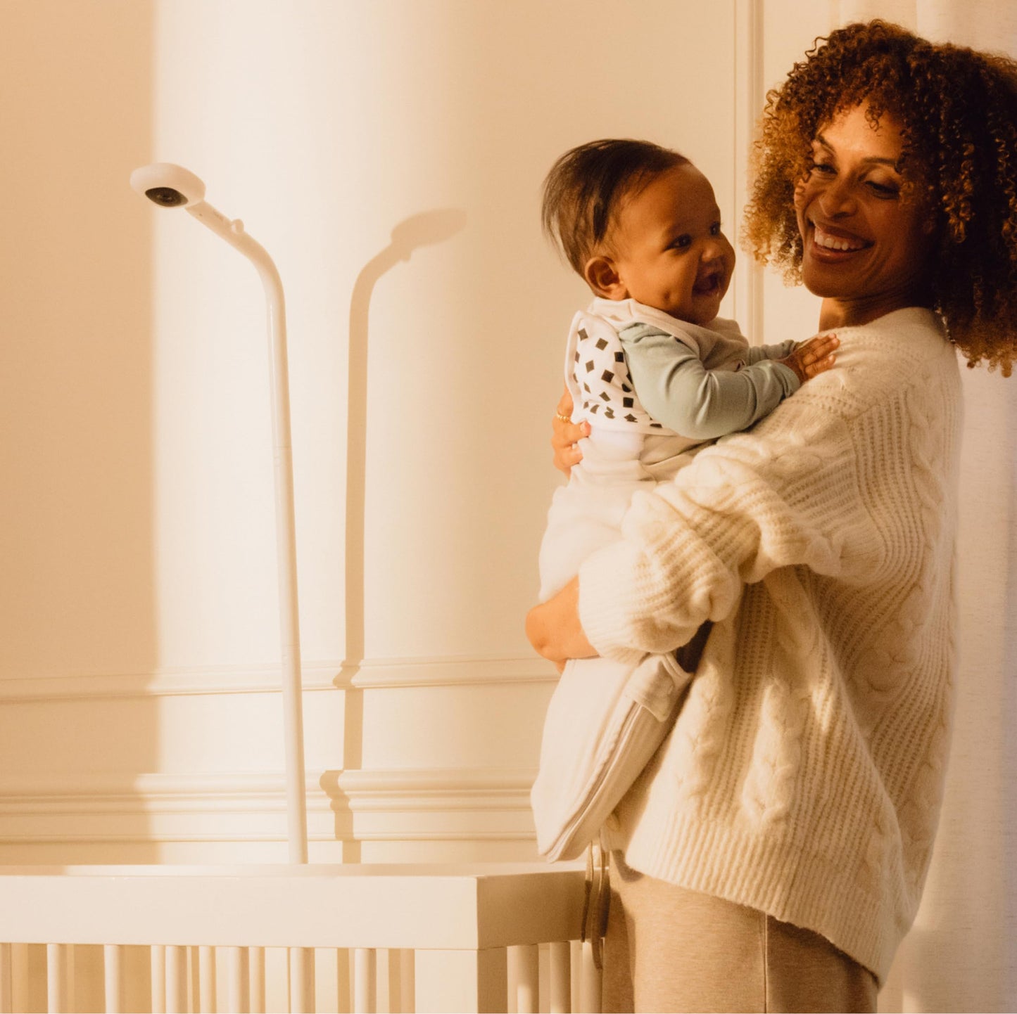 Nanit Essentials Smart Baby Monitor with Floor Stand – 1080p HD Wi-Fi Camera, Sleep Tracking, Two-Way Audio, Night Vision, Motion & Cry Notifications, White
