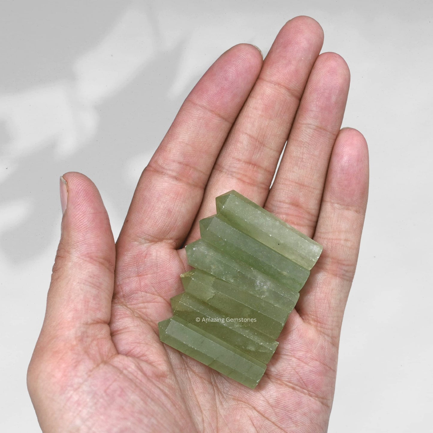 Amazing Gemstone Green Aventurine Crystal Points Bulk Healing Crystals - Pack of 3 Single Terminated Healing Wand Point Bulk for Crafts, Crystal Grid, DIY Work - Premium Crystals for Beginners Gift