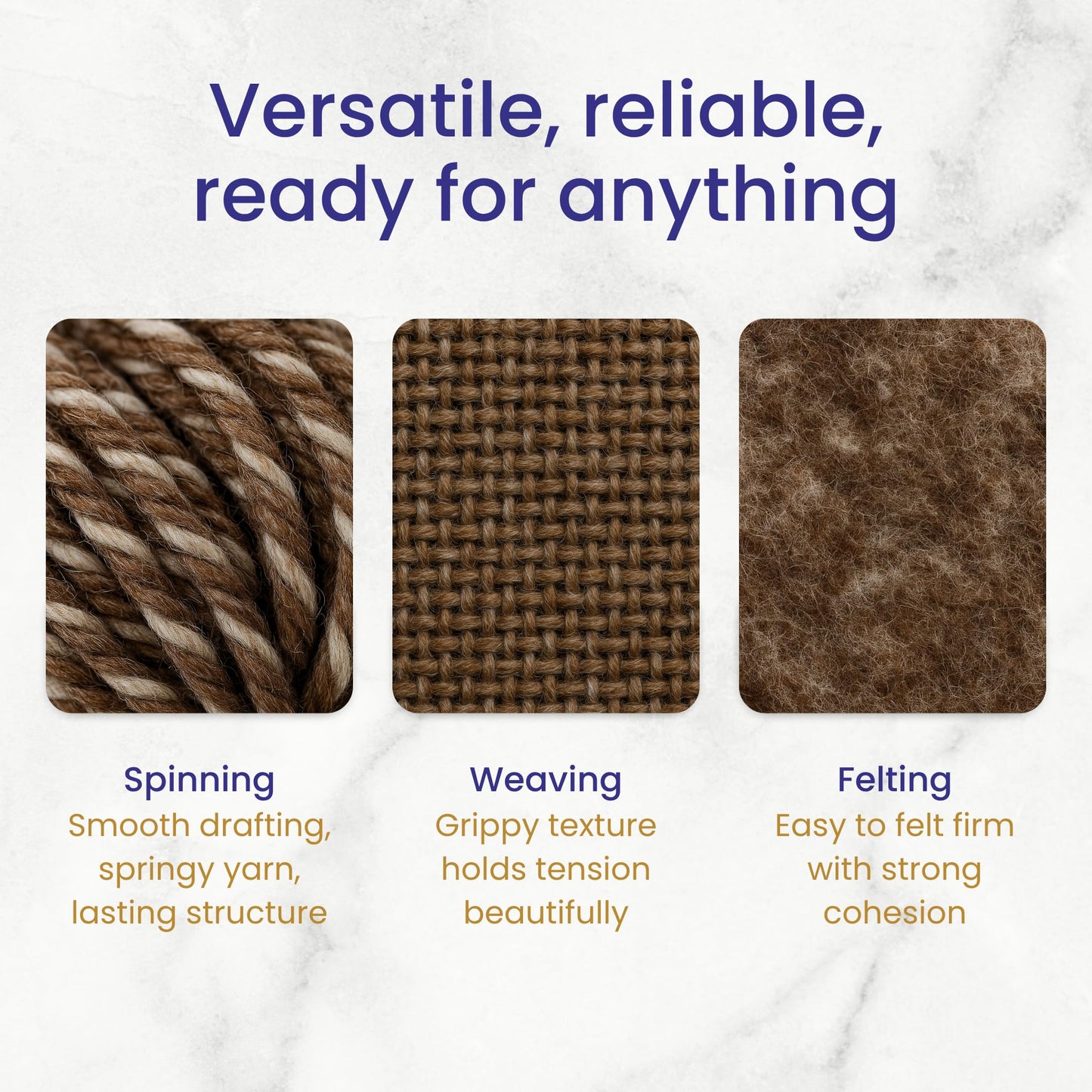 Revolution Fibers Yin Yang Natural Blend of Corriedale Wool Roving (8 Ounces) | Perfect for Felting, Hand Spinning & Tapestry |100% Natural Undyed Off-White & Brown Blend