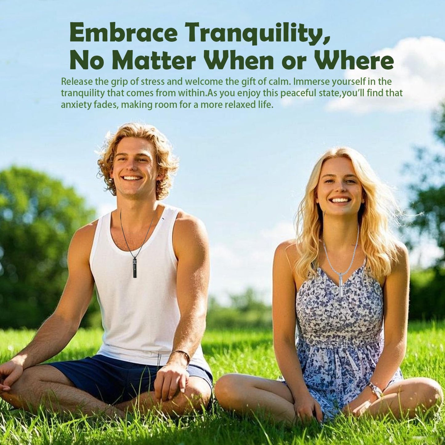phaxud Stainless Steel Mindfulness Breathing Necklace for Anxiety Original Upgrades Multifunctional Breathlink with Essential Oil Diffuser Multifunctional Jewelry (B)