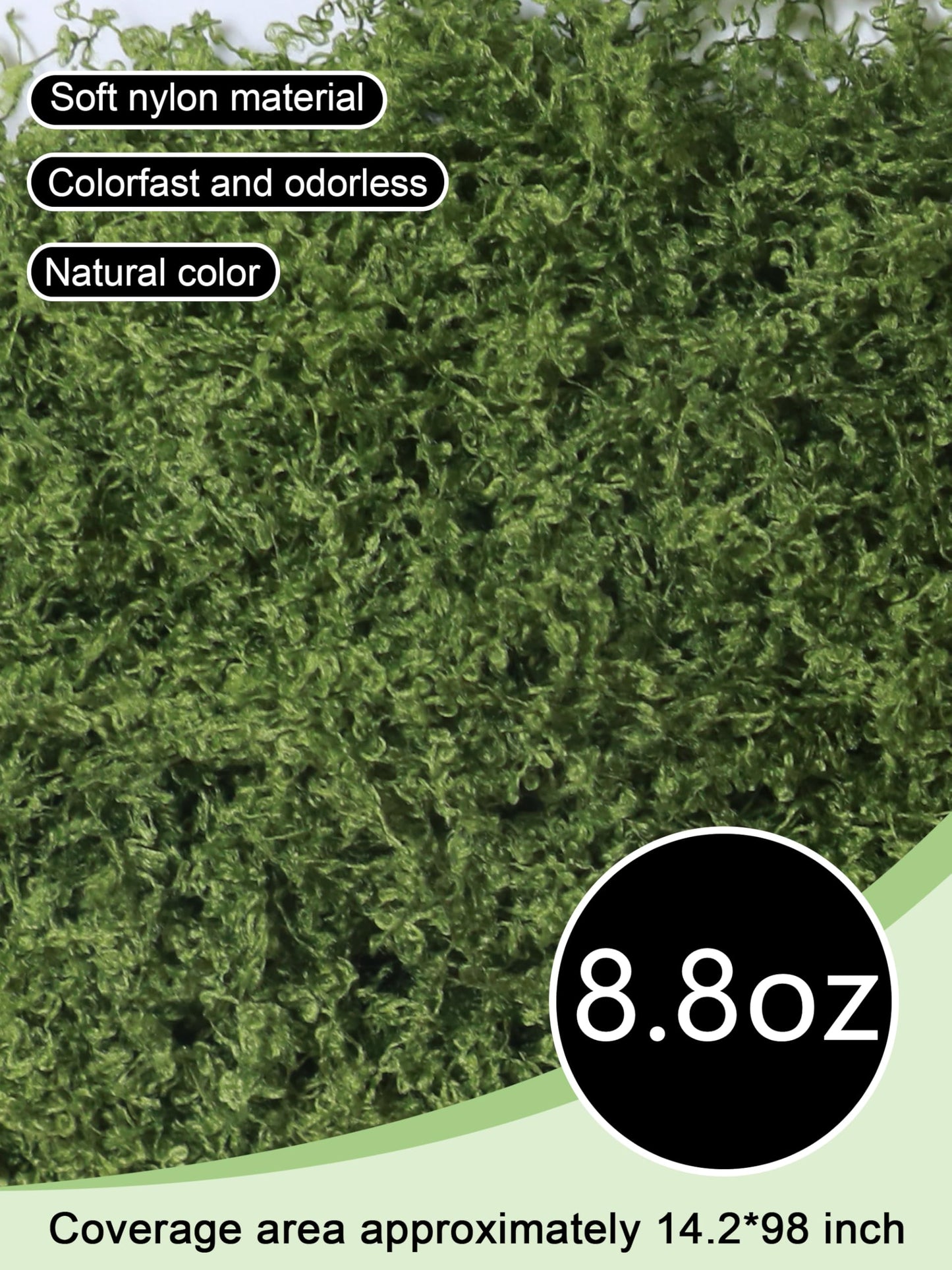 8.8oz Green Fake Moss Faux Plant Grass Artificial Flowers Moss for DIY Crafts Fairy Garden Pot Filler Vase Decorating Project Indoor Model Making Walls Glass Decor Forlaoers