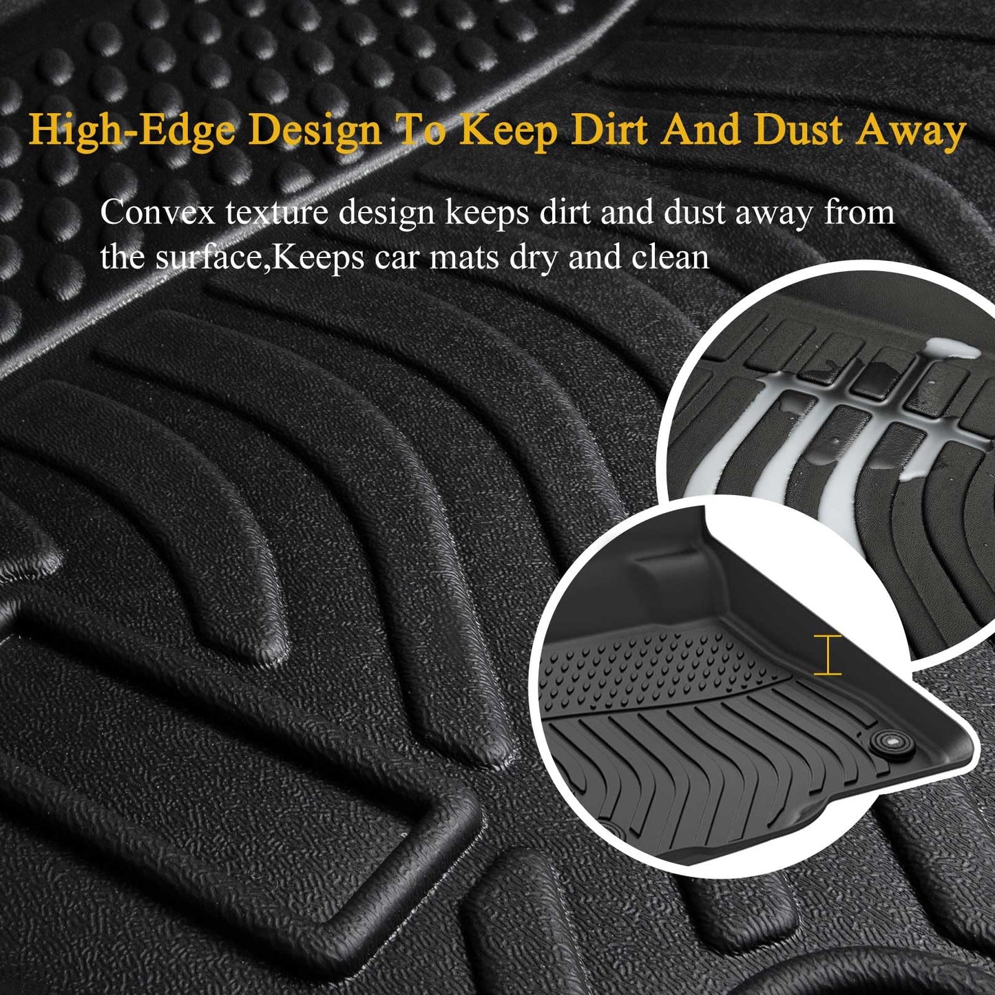 Jenofa-Floor Mats for Audi Q7 / SQ7 2017-2026 7 Seats Cargo Mat Car Mats All Weather Waterproof Durable Rubber High Edge Protection Floor Liners for 2024 Q7 Accessories Full Set Black