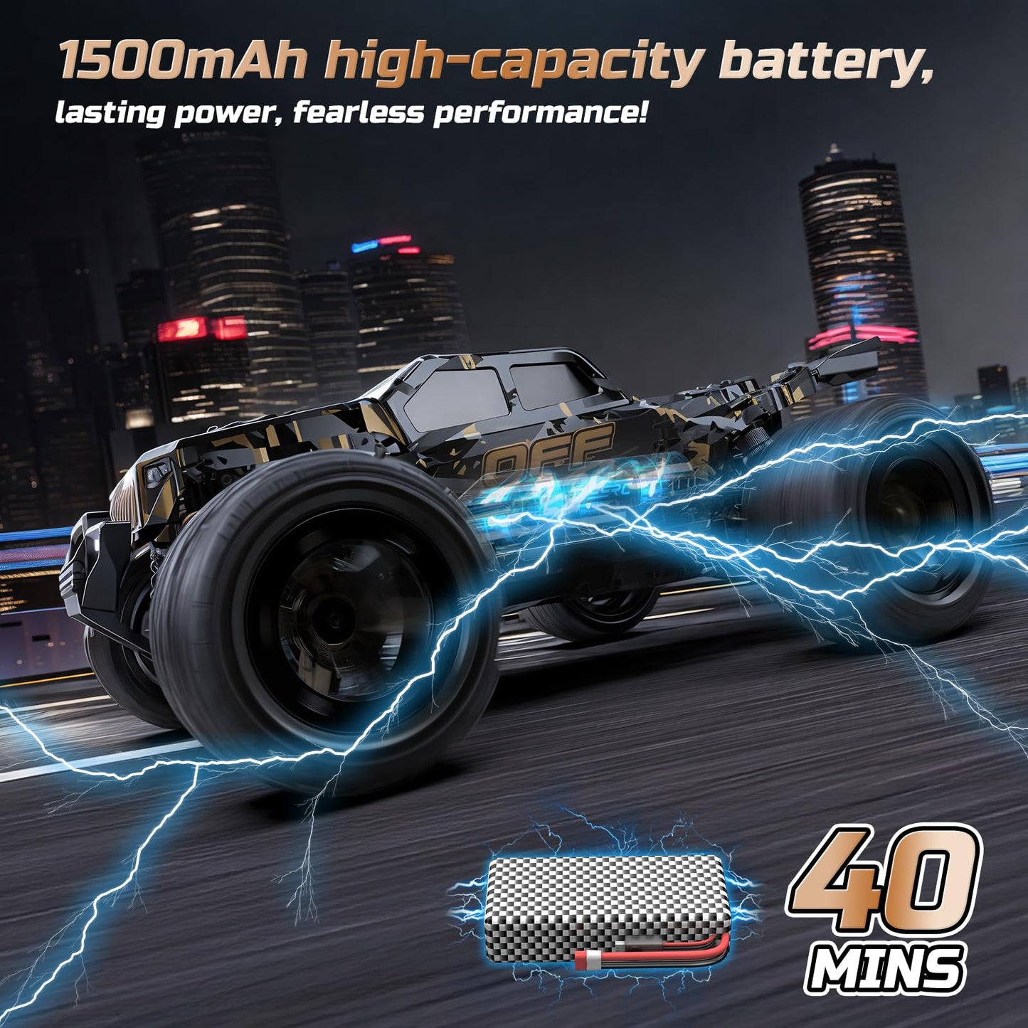 DEERC 9309E All Terrain Fast RC Cars for Adults 40KPH,4WD Electric Off-Road Remote Control Monster Truck,2.4Ghz High Speed Car,Waterproof Monster Truck with 2 Batteries for Boys & Kids