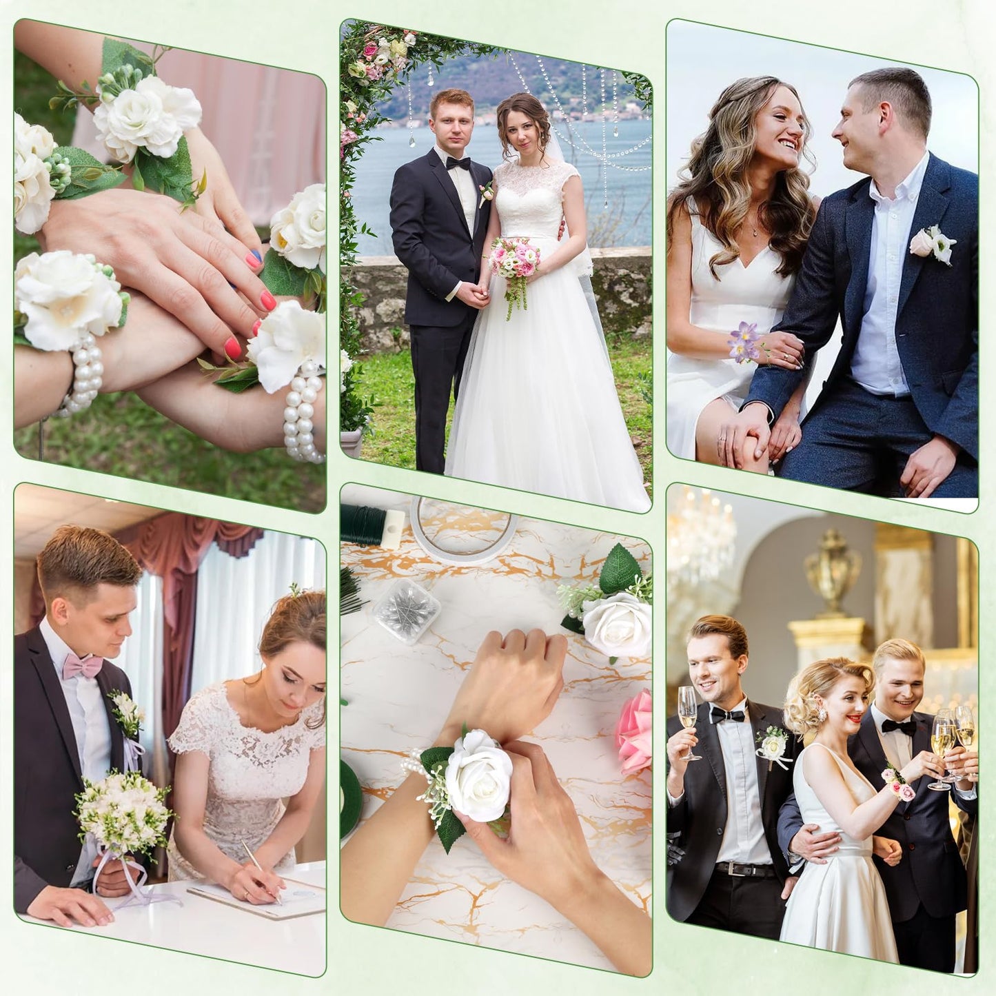 Floral Wire Arrangement Tool,DIY Bouquet Making Supplies with 5 Floral Tapes 20 Pearl Corsage Wrist Bands 20 Triangular Brooches,50 Boutonniere Pins,100 Flower Wire for Corsages Bouquet Accessories