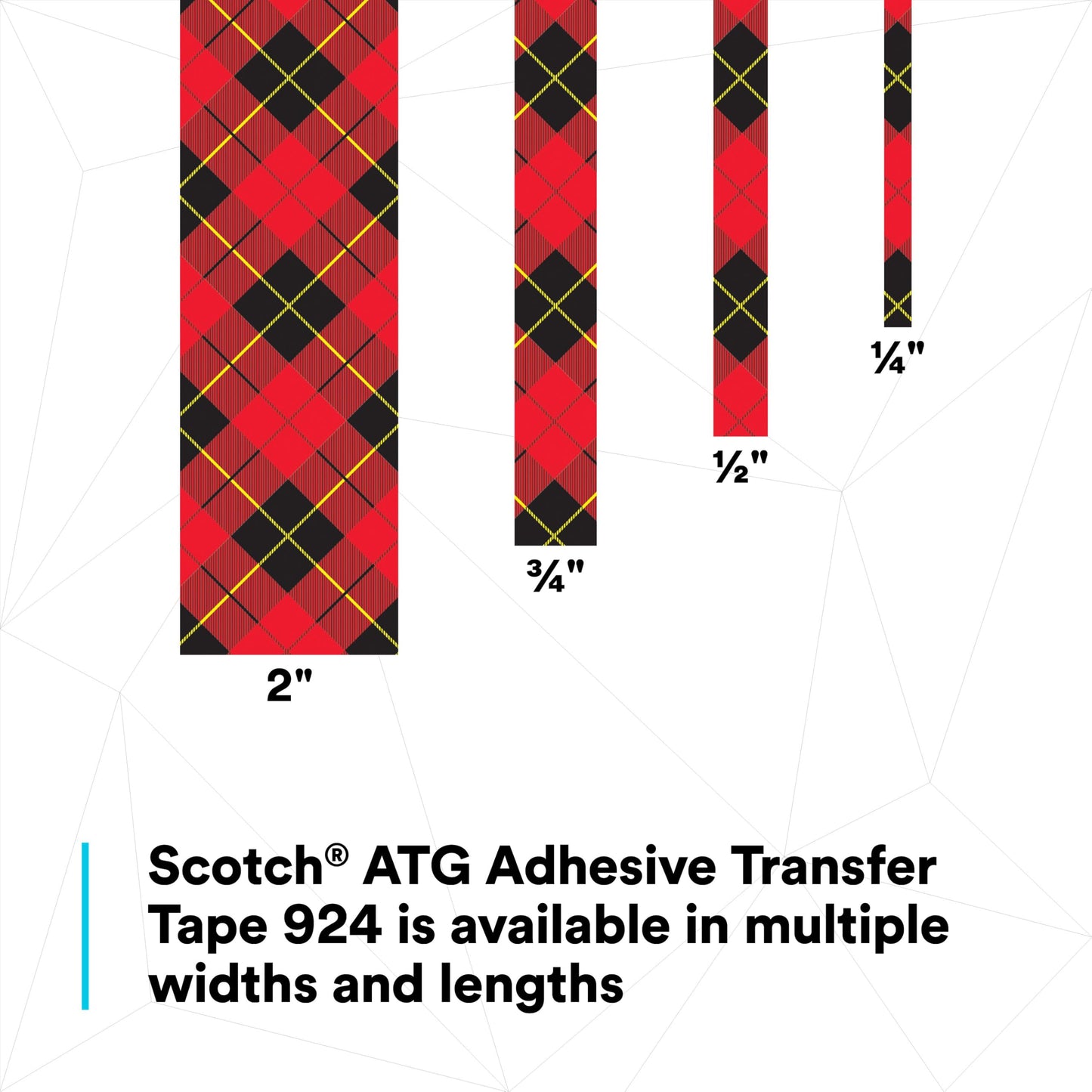 3M Scotch ATG Adhesive Transfer Tape 924, Clear Tape, 1/4 in x 60 yd 2.0 mil (Pack of 1)