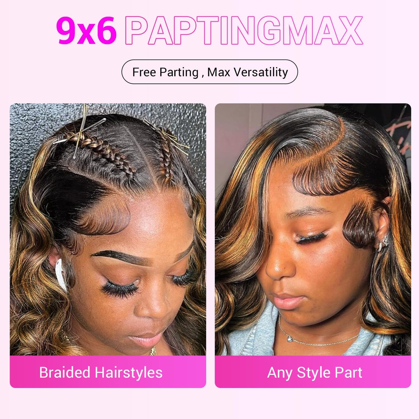 BAIICS Honey Brown Lace Front Wigs Human Hair Pre Plucked with Natural Hairline 9x6 Glueless Wigs Human Hair 1B/30 Highlight body wave lace front wigs human hair 30 Inch…