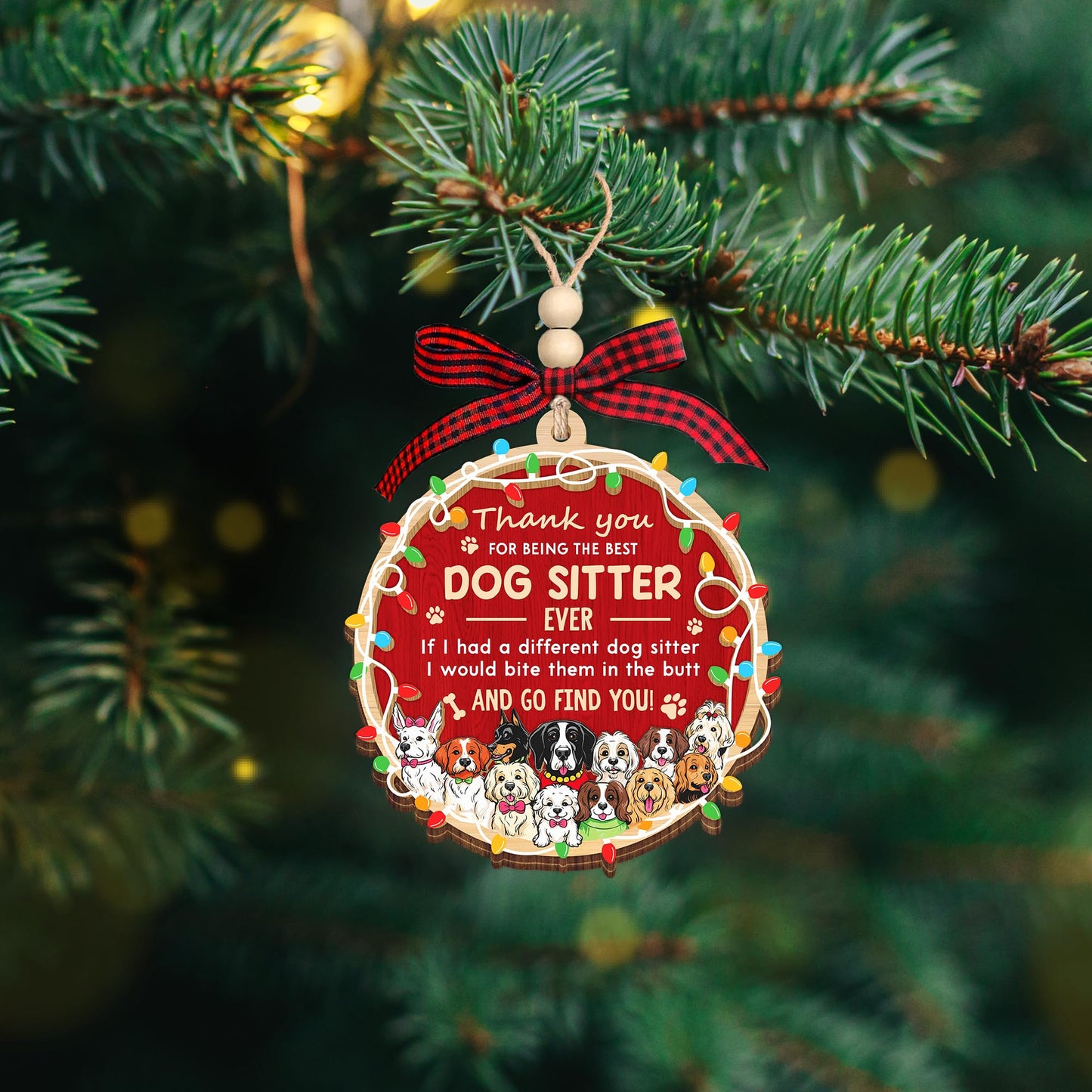 HEXMOZ Dog Sitter Gifts for Women, Men - Dog Sitter Ornament - Petsitter Thank You Gift for Christmas, Appreciation Present Gift Ideas - Xmas Dogs Ornaments Holiday Decorations 2025