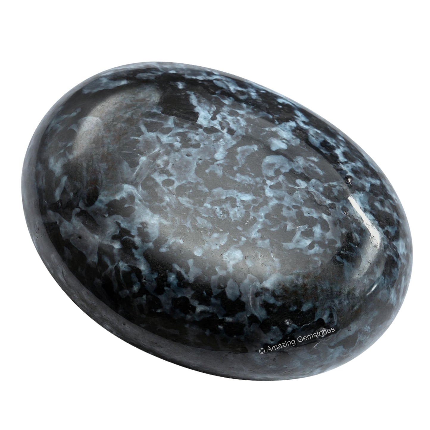 Amazing Gemstone Indigo Gabbro Jasper Palm Stone - Hot Massage Worry Stone for Natural Body Chakra Balancing, Reiki Healing and Crystal Grid