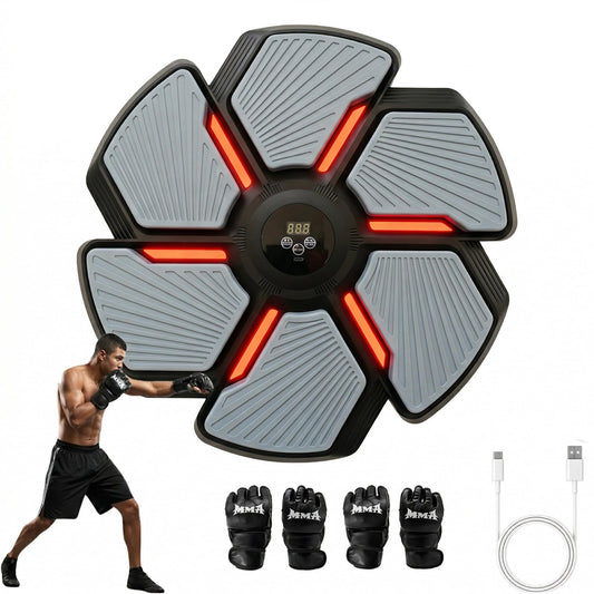Music Boxing Machine, Music Boxing Machine for Adults, Interactive Punching Trainer with Boxing Gloves, Adults Smart Bluetooth Boxing Training, 9 Modes & 9 Speeds