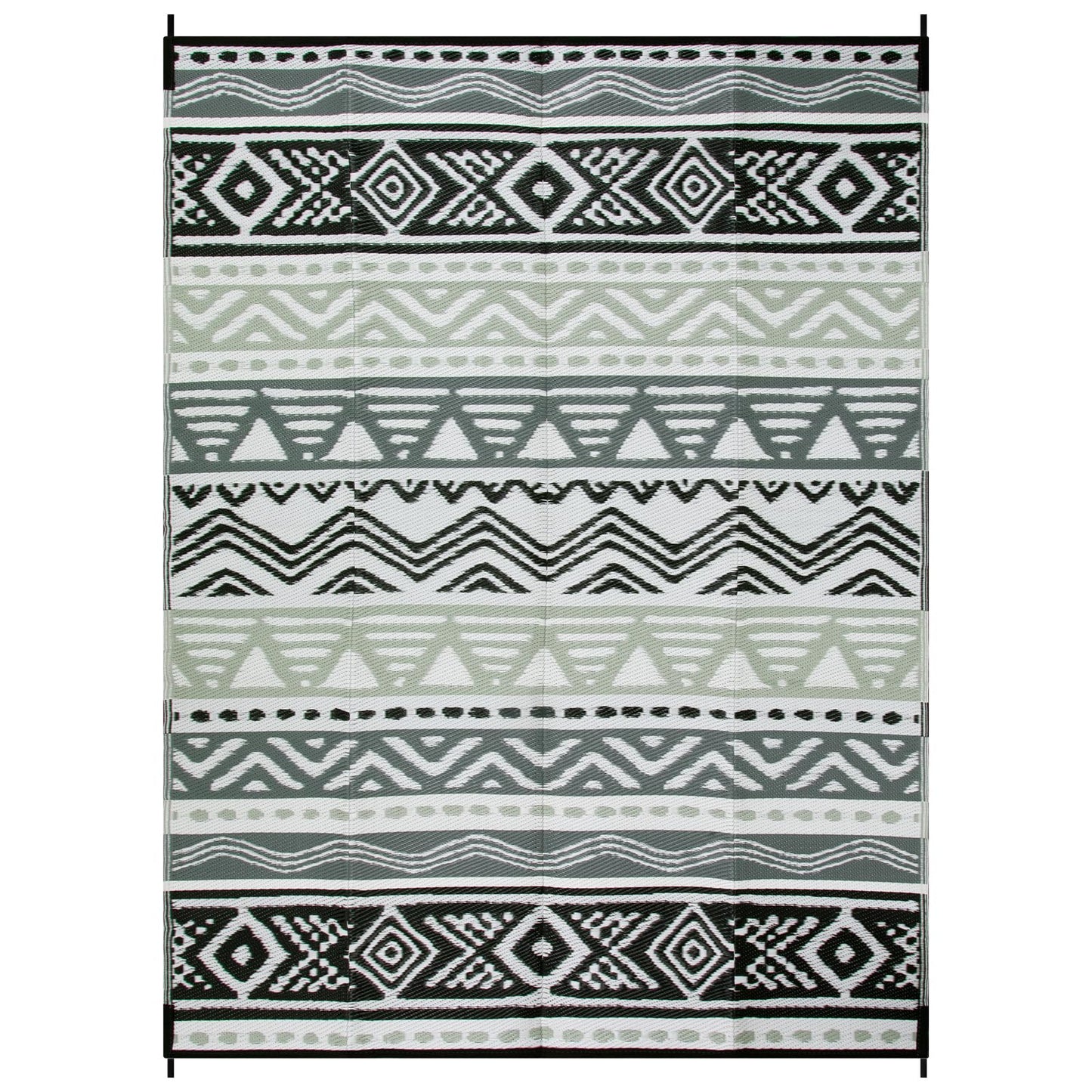 Lahome Outdoor Rug 8x10 Patio Waterproof, Reversible Outdoor Plastic Straw Rug for Camping, RV Patio Rugs Outside Large Carpet for Porch Deck Backyard Picnic(Grey/Black,8'x 10')