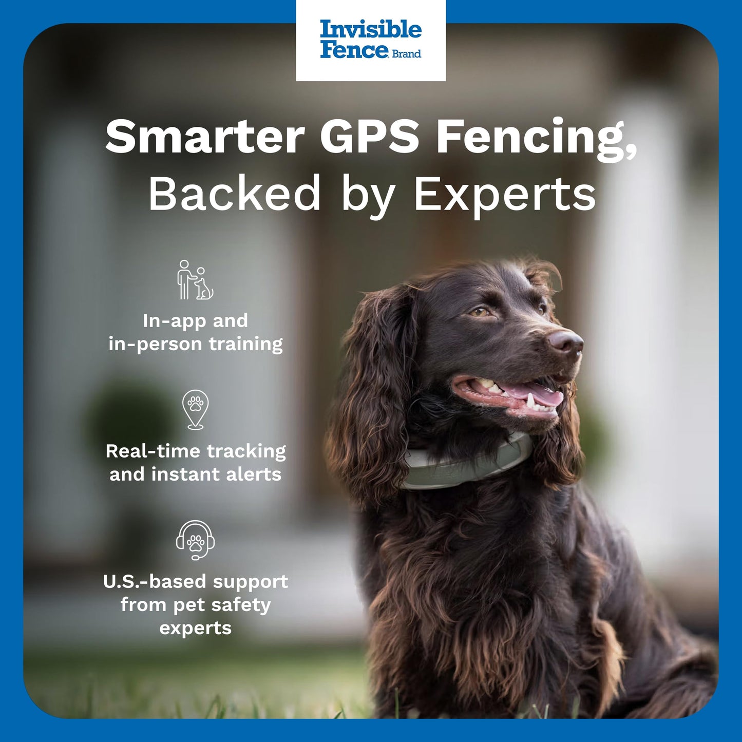 Invisible Fence GPS Dog Fence & Tracking Collar - Wireless - Smart Dog Collar with App Controlled Tracking - Fits Medium & Large Dogs Neck 15"-28" Waterproof