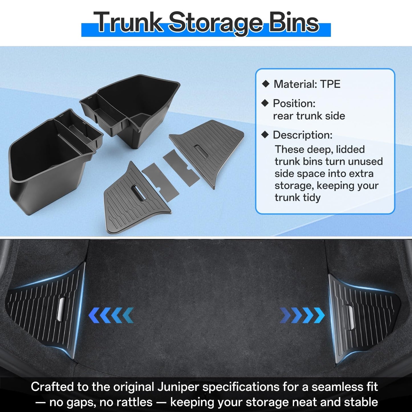DGXWLLW 16PCS Organizer Tray Storage Box for Tesla Model Y Juniper 2025 2026 Premium Performance Accessories with Trunk Storage Bins Under Screen Tray Under Seat Box Trash Can Center Organizer Set