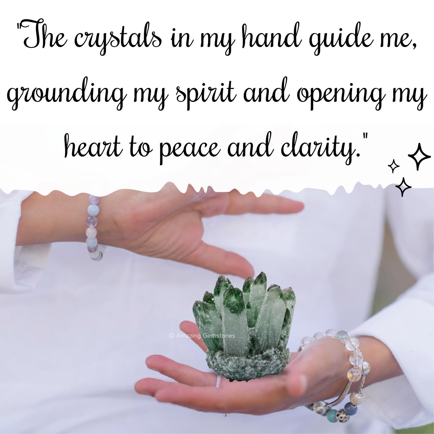 Amazing Gemstone Large Green Quartz Crystal Cluster Points for Meditation, Home Decor and Gift - Natural Quartz Crystals and Healing Stones for Enhance Energy with Large Crystals Points