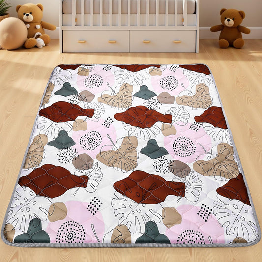 65x50 Playpen Mat for Baby Crawling: Large Baby Play Mat for Kids Infants, Toddler, Soft Non-Slip & Washable Baby Floor mat, Foldable Playmat for Indoor & Outdoor, Boho Design
