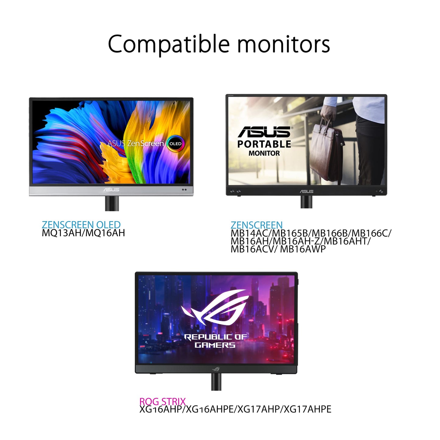 ASUS ZenScreen Stand MTS02D - Ergonomic Stand for Portable Monitors, Tilt, Pivot, Height adjustments, 1/4” Tripod Socket Compatible, Work from Home Setup, Home Office