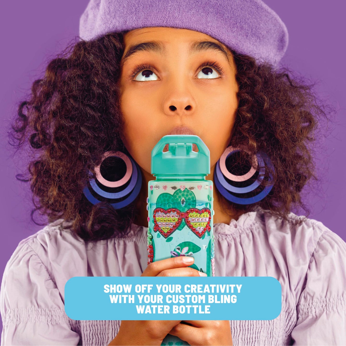 Claire’s Water Bottle Bling Decorating Set, DIY Diamond Painting Kit, 24 Oz BPA-Free Bottle, 990+ Diamond Art Gems, Unicorn, Heart & Fun Stickers, Girl Toys, Craft Kits for Gift Ages 8+