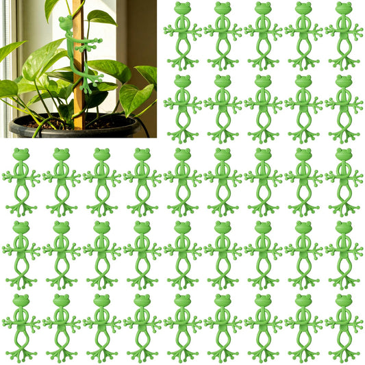 36 Pcs Frog Planter Hugger Frog Plant Stand Holder Bulk Green Frogs Plant Flower Pot Hugger Climbing Fixture Clip Plants Propagation Buddy Cute Support for Climbing Plants Indoor Outdoor Garden