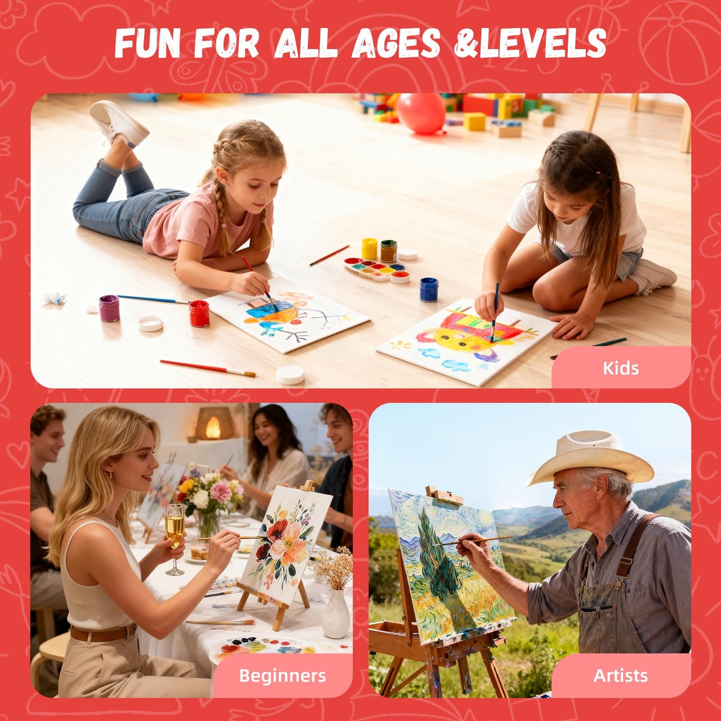 Simetufy Canvas Boards for Painting 52 Pack 8 x 10 Inch Blank Flat Canvas Panels 100% Cotton Pre-Primed for Acrylic & Oil Paint, Art Supplies for Kids & Adults