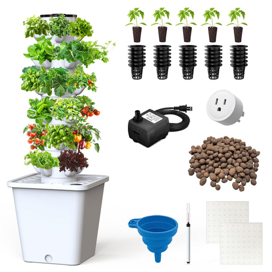 SJZX Hydroponic System Kit + Extra Water Pump, Get a Replacement Pump Now