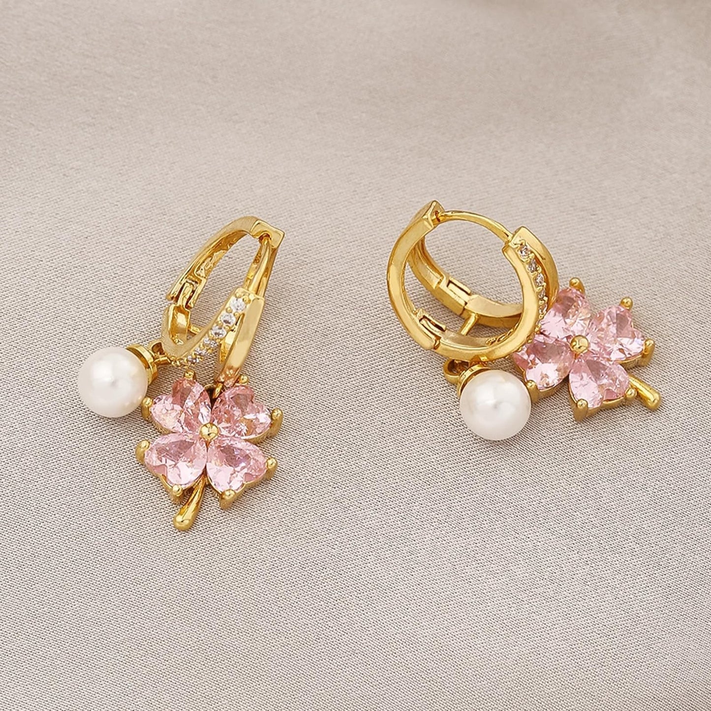 Lymphatic Earrings for Women Clip On Ear Cuff Non Piercing Spiral Lucky Cloud Four Leaf Flower Crystal Minimalist Fashion Jewelry Christmas Birthday New Year Gifts