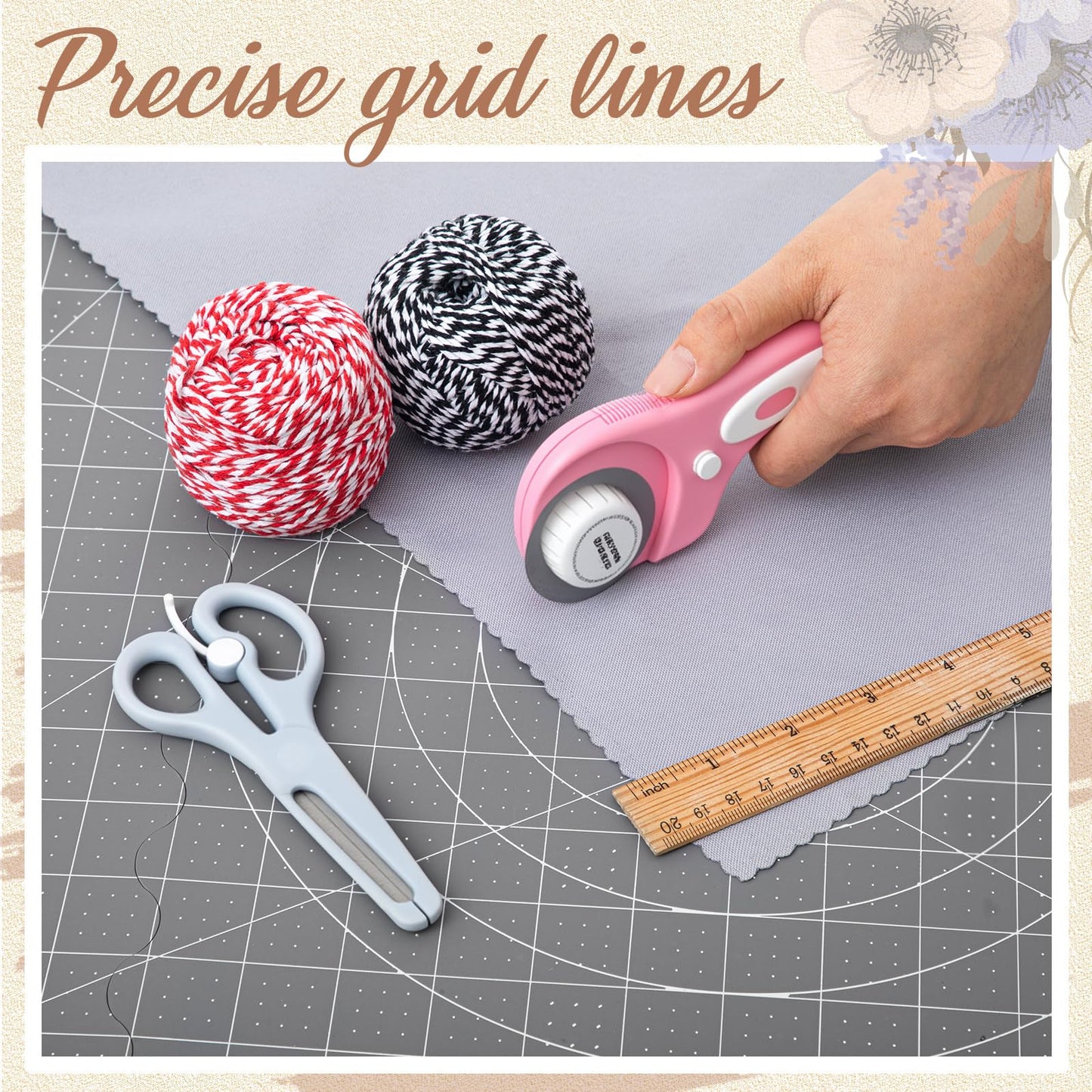 Teenyyou 24" x 36" Self Healing Folding Cutting Mat with Grid for Quilting, Sewing, Craft Hobby Board Sewing Cutting Mat for Quilting, Leather, Fabric, Crafting, Scrapbooking, Art, Clay