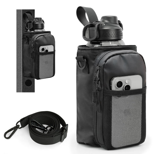 Balency Magnetic Gym Bag for Men, Magnetic Gym Water Bottle Bag, Water Bottle Holder with Phone Pockets, Powerful Magnet Gym Pouch, Magnet Crossbody Bags, Gym Accessories for Women