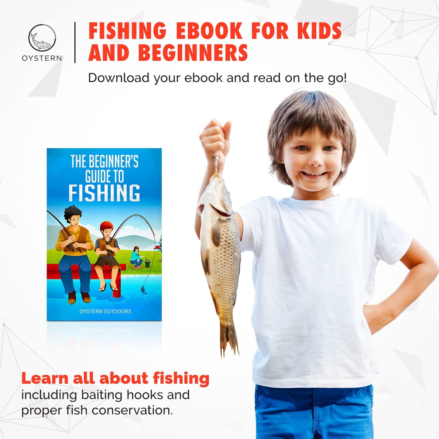 Oystern Kid’s Fishing Pole Kit with Spinning Reel - 62 Piece Tackle Bag, 4lb Line - Including Beginner’s Guide eBook - Toddler Fishing Pole Combo - Youth Telescopic Portable Rod - Kids Fishing Gear
