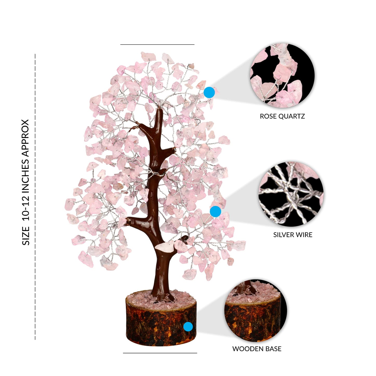 PYOR Rose Quartz Tree, Pink Office Decor, Money Tree, Rose Quartz Crystals, Pink Office Accessories, Gemstones, Feng Shui Decor, Spiritual Gifts for Women, Healing Crystals and Gems