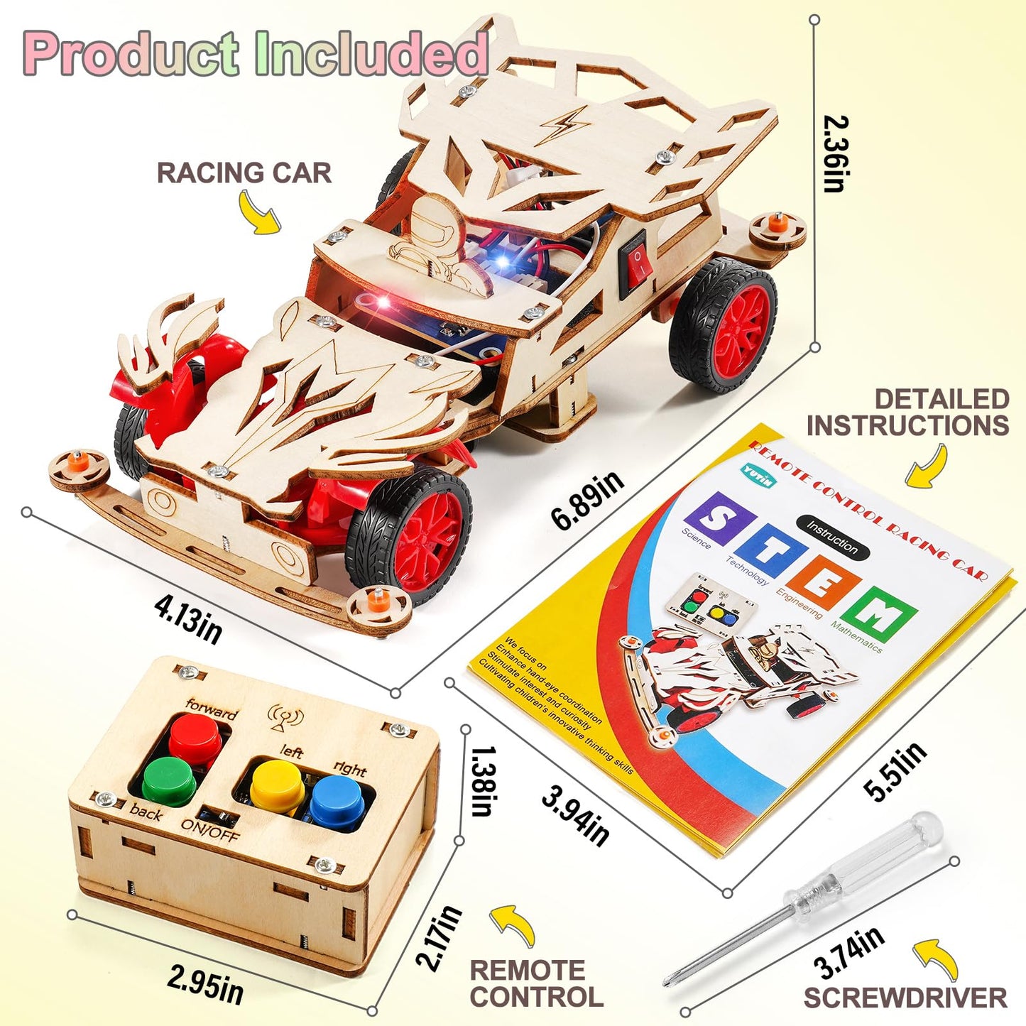 STEM Kits for Kids Age 8-10, STEM Toys for Ages 8-13, Remote Control Model Car Building Kits, Wood 3D Puzzles 8-12, Science Crafts Projects, Gifts for 8 9 10 11 12 13 14 Year Old Teen Boys Girls