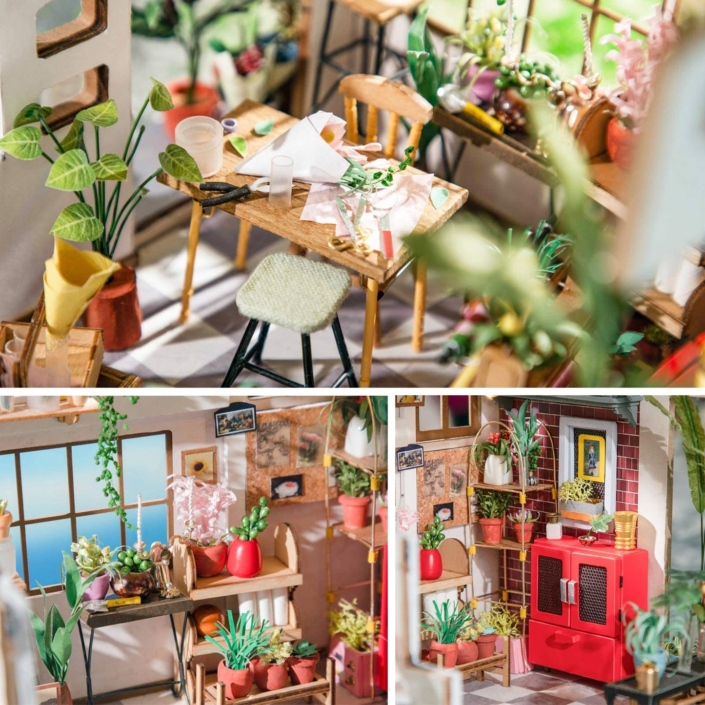 Rolife DIY Miniature Doll House Kit with Furniture for Children Adult Wooden Kits Toy (Emily's Flower Shop)