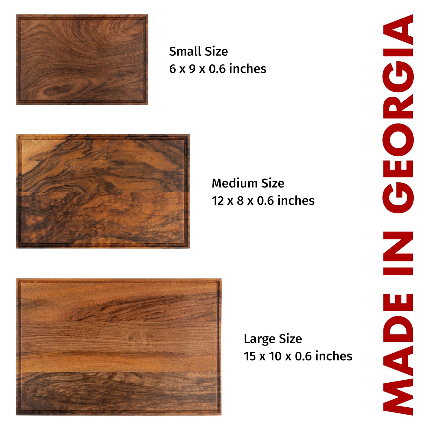 Walnut Wood Cutting Boards Set – Non Toxic, Solid Wood Cutting Board with Juice Groove - Wooden Charcuterie Boards for Serving Food - Wooden Chopping Board Set – Premium Dark Hardwood – Wedding Gifts