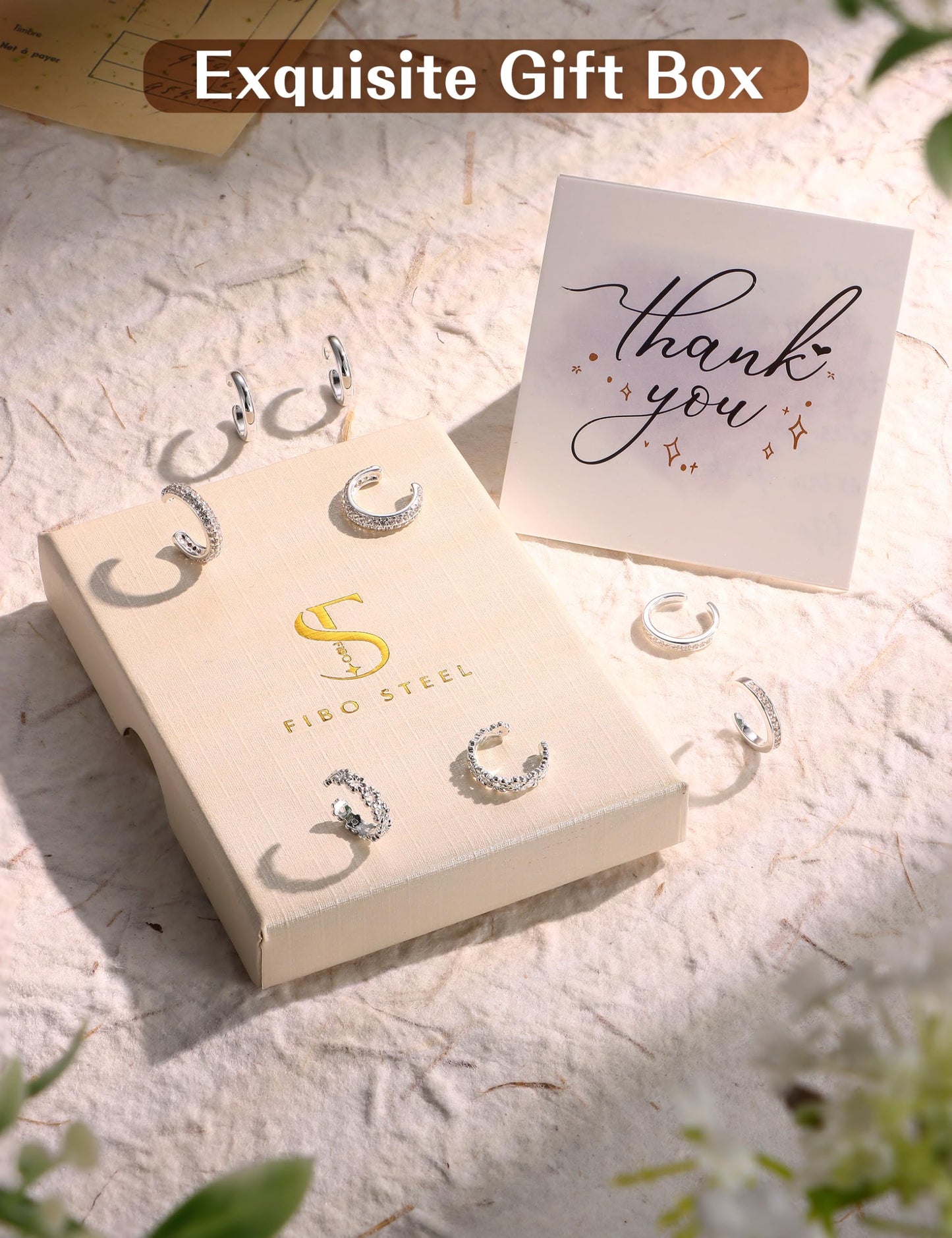 4 Pairs Ear Cuffs Non Piercing - Silver Plated Ear Cuffs Earrings for Women Trendy Ear Cuff for Non Pierced Ears Clip On Carrtilage Earring Lightweight Adjustable Fake Earrings Set Dainty