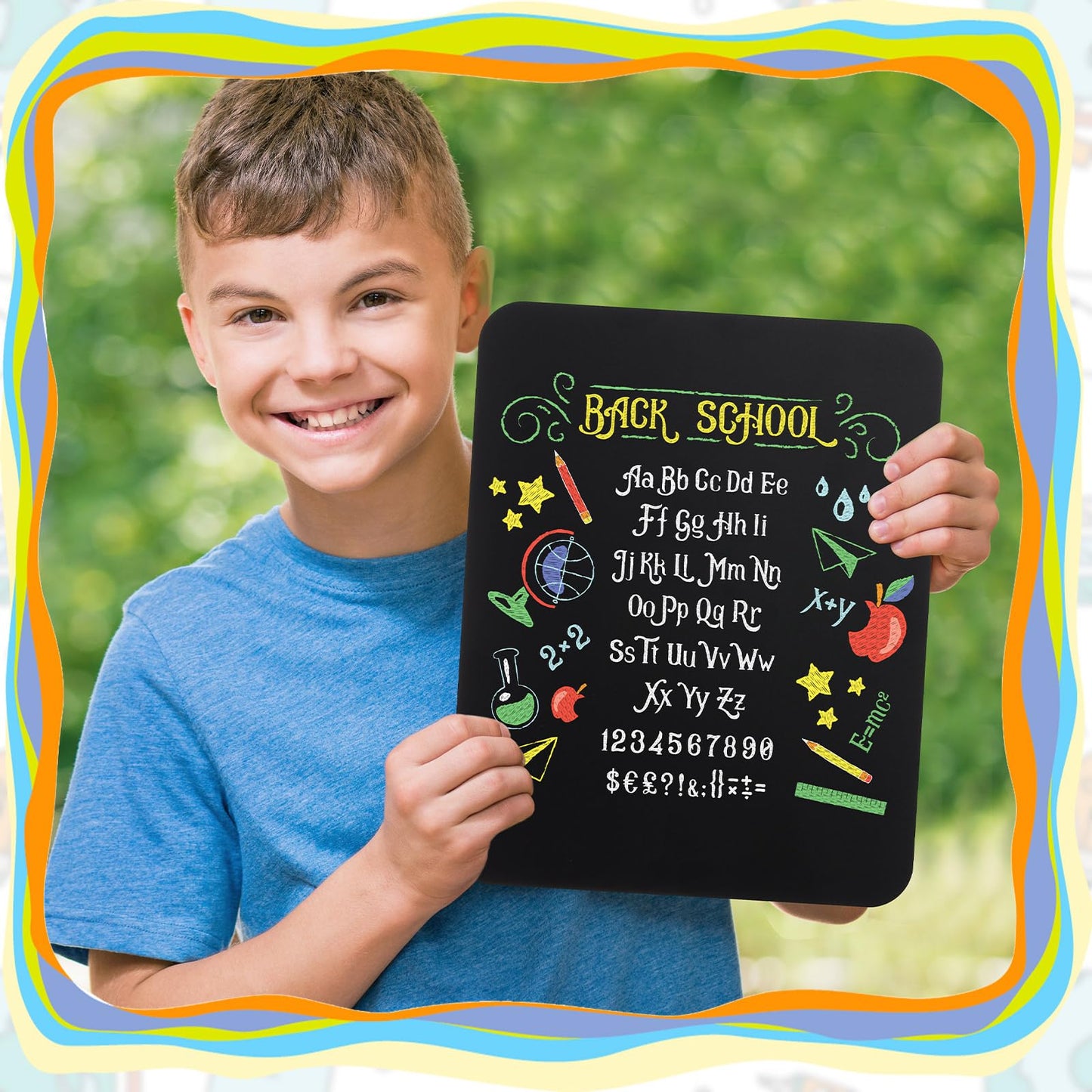 Humyoun 2 Pcs Chalk Board for Kids Bulk 9.5" x 12" Double-Sided Wooden Frameless Chalkboard Sign Blackboard for Kids Student School Classroom Home Office Restaurant Birthday Party Favors