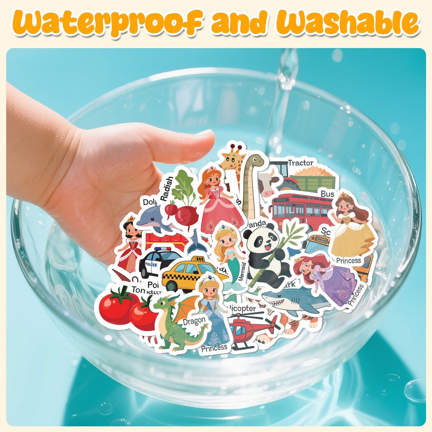 LYNKTOTS 6 Sets Reusable Sticker Books for Toddlers 3+ Years, Jelly Sticker Book for Kids, Travel Stickers Activity Book Travel Toys for Toddlers